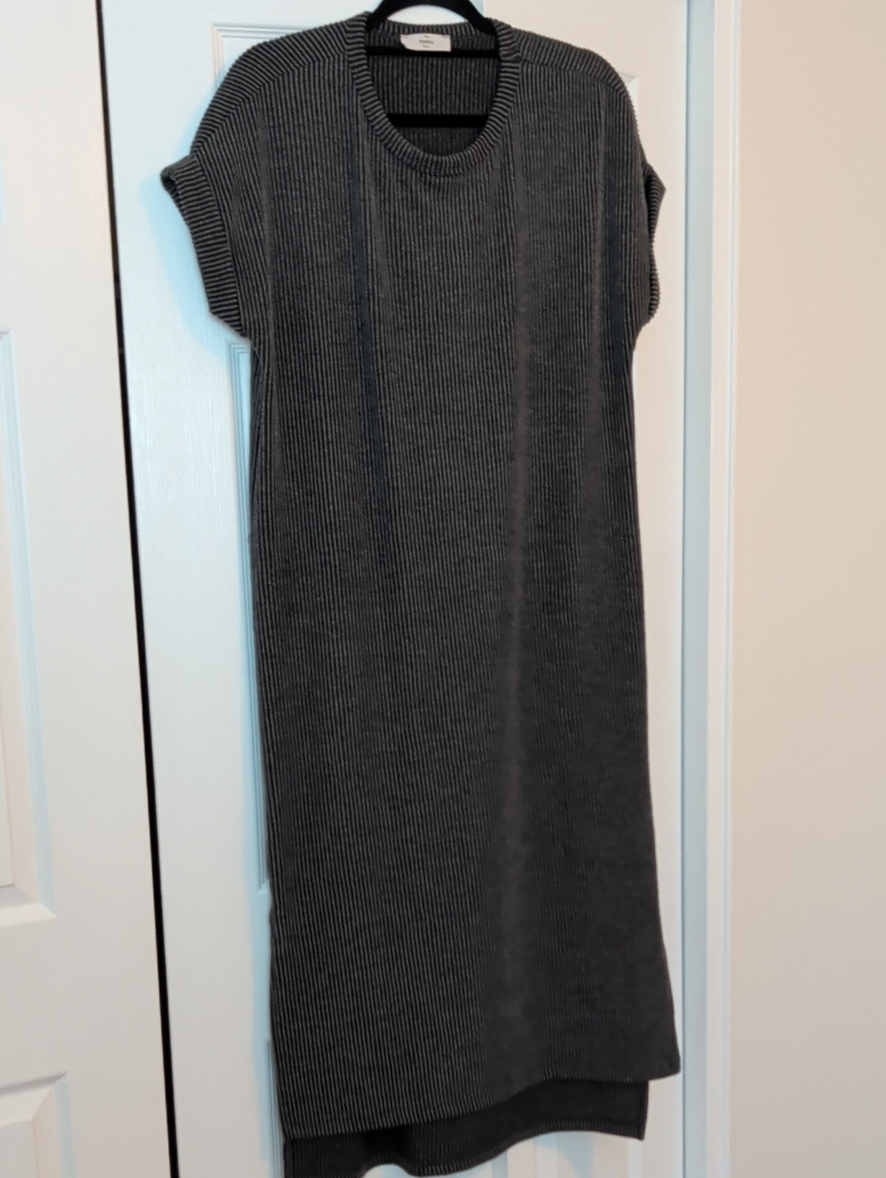 Pinkblush Charcoal Gray Rib-Knit Maxi Dress
